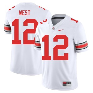White Ohio State Buckeyes #12 College Football Mens Bryce West University Jersey 755132-778