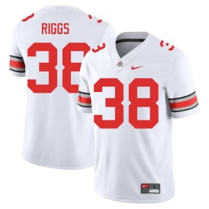 White Ohio State Buckeyes Men's University Eli Riggs #38 College Football Jersey 662307-356