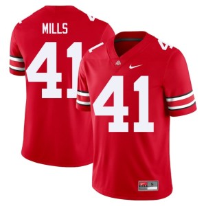 Scarlet The Buckeyes Player Grant Mills Mens College Football #41 Jerseys 639060-347