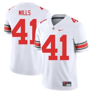 White Grant Mills Mens Player College Football #41 OSU Buckeyes Jerseys 186342-249