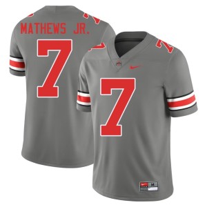 Grey Mens #7 2025 Jermaine Mathews Jr. Buckeye Nation College Football Jersey 901227-981