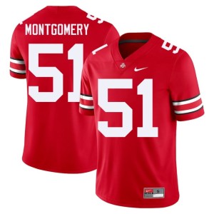 Scarlet Men's Game #51 College Football Luke Montgomery Ohio State Buckeyes Jerseys 786402-546