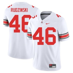 White Official Ryan Rudzinski #46 Men's College Football Buckeye Nation Jerseys 340493-692