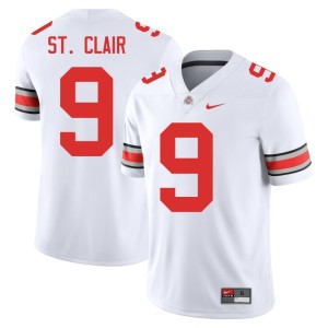White Mens #9 College Football Player OSU Buckeyes Tavien St. Clair Jerseys 505789-127