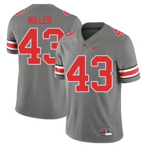 Grey Buckeye Nation Replica Men Amar'e Miller #43 College Football Jersey 444803-617