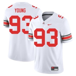 White Mens College Football The Fighting Buckeyes Brady Young #93 Limited Jersey 836431-656