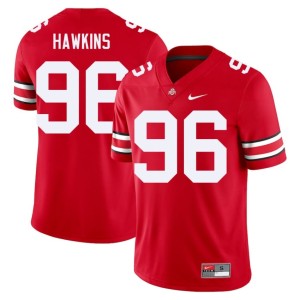 Scarlet Go Bucks College Football Men's NCAA Connor Hawkins #96 Jerseys 761300-186