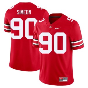 Scarlet Stitched #90 Men's College Football Ohio State Damari Simeon Jerseys 972184-742