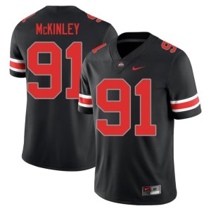 Blackout College Football Stitched Darryus McKinley Ohio State #91 Men's Jerseys 444335-724