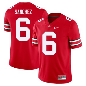 Scarlet #6 Go Bucks Devin Sanchez College Football Alumni Mens Jerseys 846914-458
