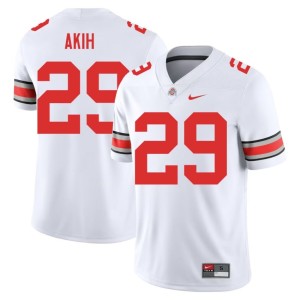 White Go Bucks Limited #29 Mens College Football Favour Akih Jersey 954503-840