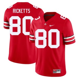 Scarlet Stitched College Football Jaeden Ricketts Mens #80 OSU Buckeyes Jerseys 720688-182