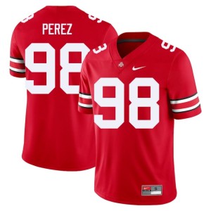 Scarlet Game College Football Jamir Perez Mens Ohio State #98 Jersey 369757-435