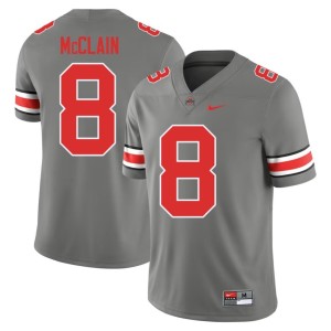 Grey Go Bucks College Football Men #8 Jaylen McClain Replica Jersey 139866-866