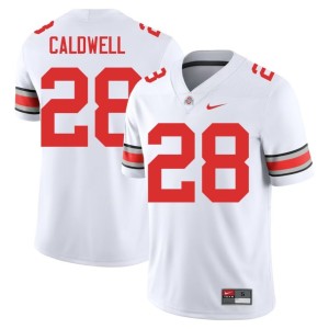 White Ohio State Buckeyes #28 Simeon Caldwell Men College Football Game Jerseys 673453-820