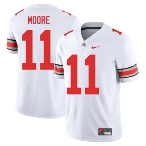 White #11 Terry Moore The Buckeyes High School Mens College Football Jersey 146410-880