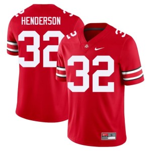 Scarlet Stitched College Football TreVeyon Henderson #32 Men Go Bucks Jerseys 595929-280