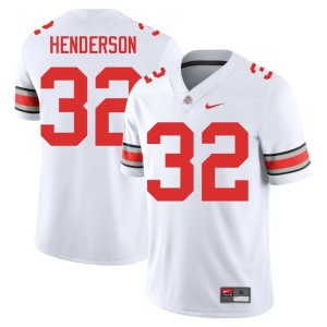 White Game Men College Football #32 TreVeyon Henderson Buckeye Nation Jersey 793775-199