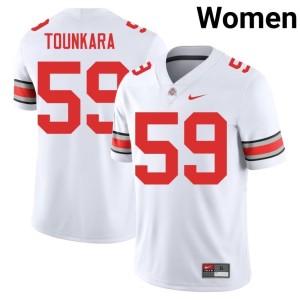 White OSU #59 College Football Ahmed Tounkara Womens Official Jerseys 812447-201