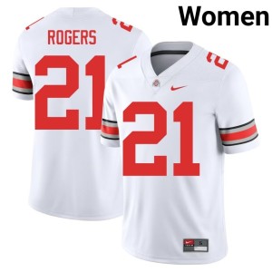 White Replica College Football Womens Ohio State Buckeyes Anthony Rogers #21 Jerseys 353775-261