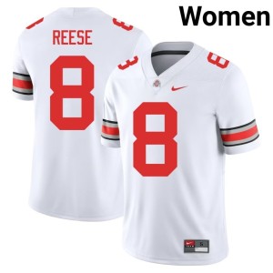 White Game Women's Go Bucks College Football #8 Arvell Reese Jerseys 819891-299