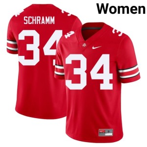 Scarlet College Football Brennen Schramm OSU Buckeyes Player #34 Women's Jerseys 424041-420