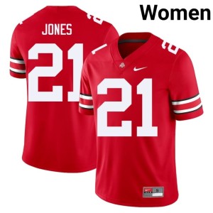 Scarlet #21 College Football Womens Game Buckeye Nation Brenten Jones Jersey 442738-502