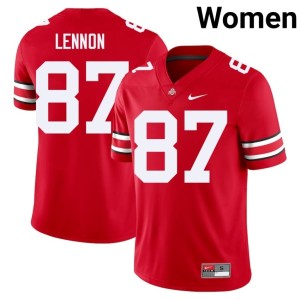 Scarlet OSU College Football Brody Lennon Stitched Women #87 Jersey 674089-213