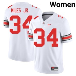 White Bukari Miles Jr. #34 OSU Buckeyes College Football 2025 Women's Jersey 508832-845