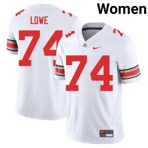 White OSU Buckeyes College Football Game Women's #74 Carter Lowe Jersey 537644-541