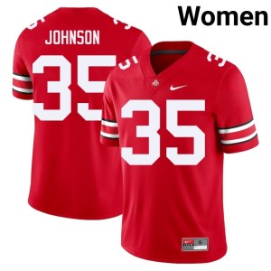 Scarlet Womens High School College Football Collin Johnson #35 Ohio State Buckeyes Jersey 837338-638