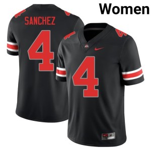 Blackout Devin Sanchez Go Bucks College Football 2025 #4 Women's Jersey 773569-980