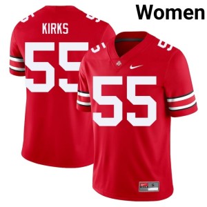 Scarlet Buckeye Nation #55 NCAA Dominic Kirks College Football Women's Jersey 208407-365