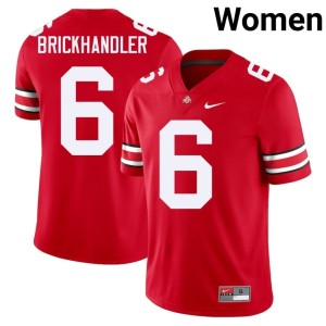 Scarlet Buckeye Nation Womens University Eli Brickhandler #6 College Football Jerseys 403590-218