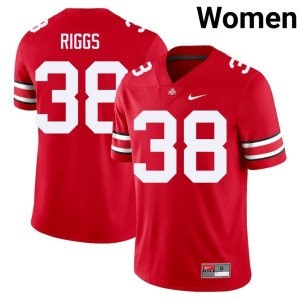 Scarlet College Football Eli Riggs Game Women's #38 Ohio State Jerseys 940616-100