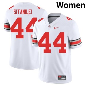 White Womens Stitched Epi Sitanilei College Football #44 Go Bucks Jerseys 178177-440