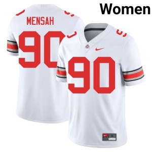 White The Fighting Buckeyes College Football #90 Eric Mensah Official Women's Jersey 517029-336