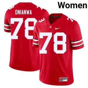 Scarlet Ethan Onianwa 2025 Women's #78 College Football Buckeye Nation Jersey 604932-557