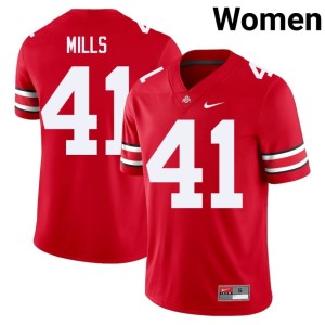 Scarlet College Football OSU Buckeyes Player Women #41 Grant Mills Jerseys 892855-757