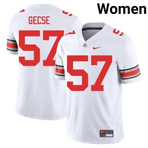 White Ian Gecse The Fighting Buckeyes University #57 Womens College Football Jerseys 579407-187