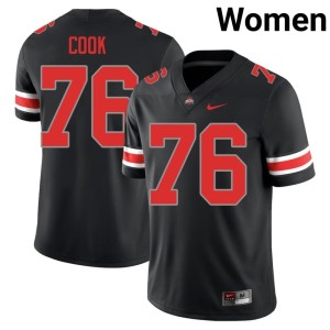 Blackout Women Ohio State College Football #76 Jake Cook University Jersey 990293-120