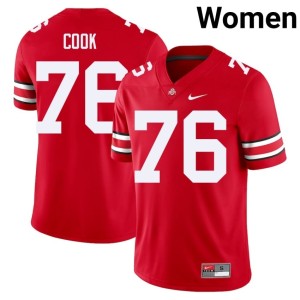 Scarlet Official Jake Cook College Football OSU #76 Women Jerseys 135294-100