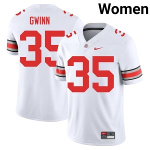 White Game Women's The Ohio State College Football Jaystin Gwinn #35 Jersey 517634-972