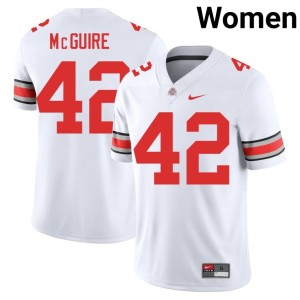 White Women Stitched The Ohio State #42 Joe McGuire College Football Jerseys 623812-251