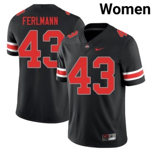 Blackout Womens #43 Go Bucks John Ferlmann College Football Limited Jerseys 255168-595