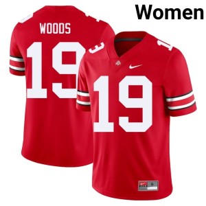 Scarlet #19 The Fighting Buckeyes Jordyn Woods Women College Football Alumni Jerseys 335401-994
