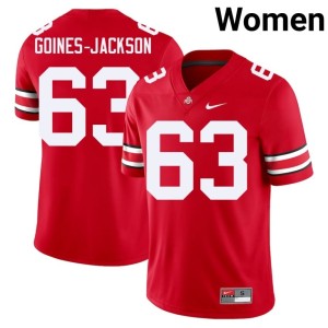 Scarlet Official Julian Goines-Jackson College Football #63 The Buckeyes Women Jerseys 959474-680