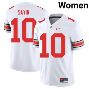 White 2025-26 Julian Sayin #10 Go Bucks College Football Women's Jersey 874383-206