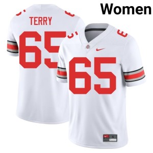 White University #65 Justin Terry Womens Buckeye Nation College Football Jersey 607152-583