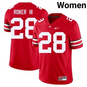 Scarlet Leroy Roker III #28 Limited Women's College Football The Buckeyes Jersey 799094-679